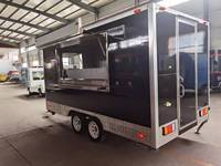 Traiteur de pizzas fabriqué en Chine remorque de nourriture carrée noire de 10 pieds à vendre avec équipement de cuisine complet BBQ & Café & Hot Dog