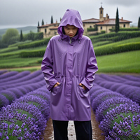 Veste Safari à Capuche Imprimée Noire, Bleue et Kaki, Longue, Tendance, pour l'Extérieur, avec Fermeture Éclair, Haut de Gamme, Sans Coutures, Imperméable, Coupe-Vent, Anti-UV, en PU