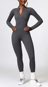 <strong>Women's</strong> Seamless Zipper Yoga <strong>Jumpsuit</strong> Quick Dry <strong>Lightweight</strong> Fitness Bodysuit Breathable and Quick Dry <strong>Jumpsuit</strong> - Product Image 3