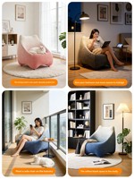 Fauteuil de loisirs moderne en forme de chat, style minimaliste, avec housse en tissu artistique, pour salon, motif dessin animé
