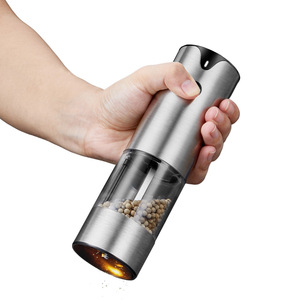 Electric Pepper Grinder Rechargeable Automatic Grinding Adjustable Household Travel Use Cylinder Shape Metal Lid - Product Image 1