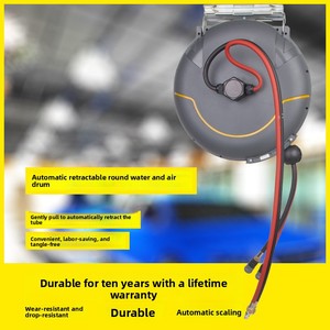 Carrete de manguera de doble tubo para lavado y detallado de coches, con sistema de espuma, pistola de agua de alta presión y vaporizador todo en uno - Product Image 4