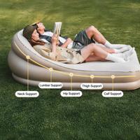 Matelas Gonflable d'Extérieur en Tissu Floqué, Canapé Pliant Portable pour Camping, Festival de Musique, Pause Déjeuner, Maison, Automatique