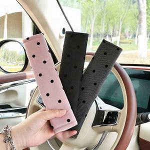 Couvre-ceintures de sécurité à pois mignons avec nœud, doux et résistants à l'usure, protections d'épaule pour ceintures de <span class=keywords><strong>voiture</strong></span>, accessoires automobiles élégants pour femmes - Product Image 3