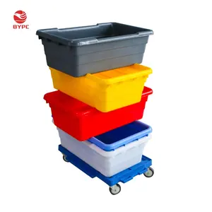 Stacking Nesting Food Containers / Meat Lugs with wheeled dolly