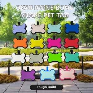 Oksilicone Pet Tag Xương Hình Dạng Con Chó Pet Tên ID Thẻ In Laser Tên Con Chó Xác Định Cho Chống-Mất Silicone Rắn - Product Image 4