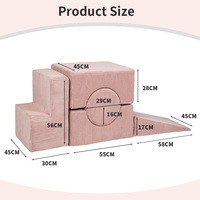 Ensemble de canapé modulaire pour enfants en velours côtelé, blocs de construction en mousse souple, jouet puzzle, canapé de jeu pour enfants, blocs de mousse pour grimper, pour salle de jeux intérieure