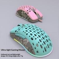 Souris de jeu filaire légère Darmoshark M1 Honeycomb PMW3389 77g Omron 20M Switch RGB 1000Hz pour PC Gamer et Bureau