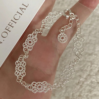 Bracelet en dentelle Bowei en argent sterling S925, style coréen Dongdaemun, élégant, minimaliste, ajouré, bijoux de mode