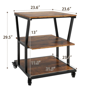 ขาตั้งเครื่องพิมพ์ JH-Mech สีน้ำตาล ทนทาน 3 ชั้น รับน้ำหนักได้ 350 ปอนด์ ขนาด 23.6"x 23.6"x 29.5" ขาตั้งเหล็กสำหรับเครื่องพิมพ์แบบหนาพิเศษ พร้อมที่เก็บของ - Product Image 4