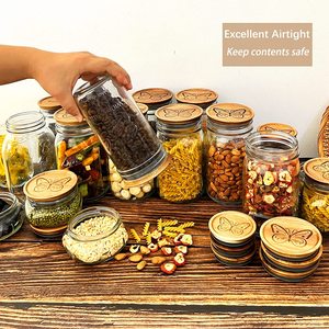 Miệng rộng <span class=keywords><strong>Mason</strong></span> Jar có nắp đậy cho bóng Kerr gỗ <span class=keywords><strong>Mason</strong></span> Jar miệng rộng với Silicone niêm phong Nhẫn kín nắp bằng gỗ cho lọ - Product Image 6