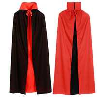 Goedkope Dubbelzijdig Volwassen Kids Hooded Robe Kostuum Cosplay Wizard Kinderen Mantel Halloween Zwarte Cape