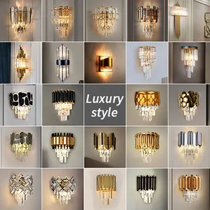 Lustre de cristal com lâmpada vintage para parede, moderno, para sala de estar, para quarto, hotel, lobby, luxo, sala de estar, vintage