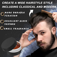 Emballage rouge afro-américain de marque privée, produits à base de cire pour cheveux traités par couleur, produits coiffants pour hommes