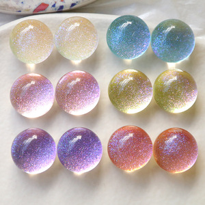 ลูกปัดเรซินหลากสีลูกปัดเรซิ่นเม็ดครึ่งเม็ดกากเพชรรูปท้องฟ้าดาวโปร่งใสน่ารักสำหรับทำอุปกรณ์เสริมแบบ DIY - Product Image 6