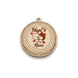 Juego de Adornos de Madera para Parejas del Día de San Valentín, Etiquetas Redondas de Madera con Historia de Amor Grabada con Láser, Decoración Romántica para Colgar en Bodas - Product Image 6