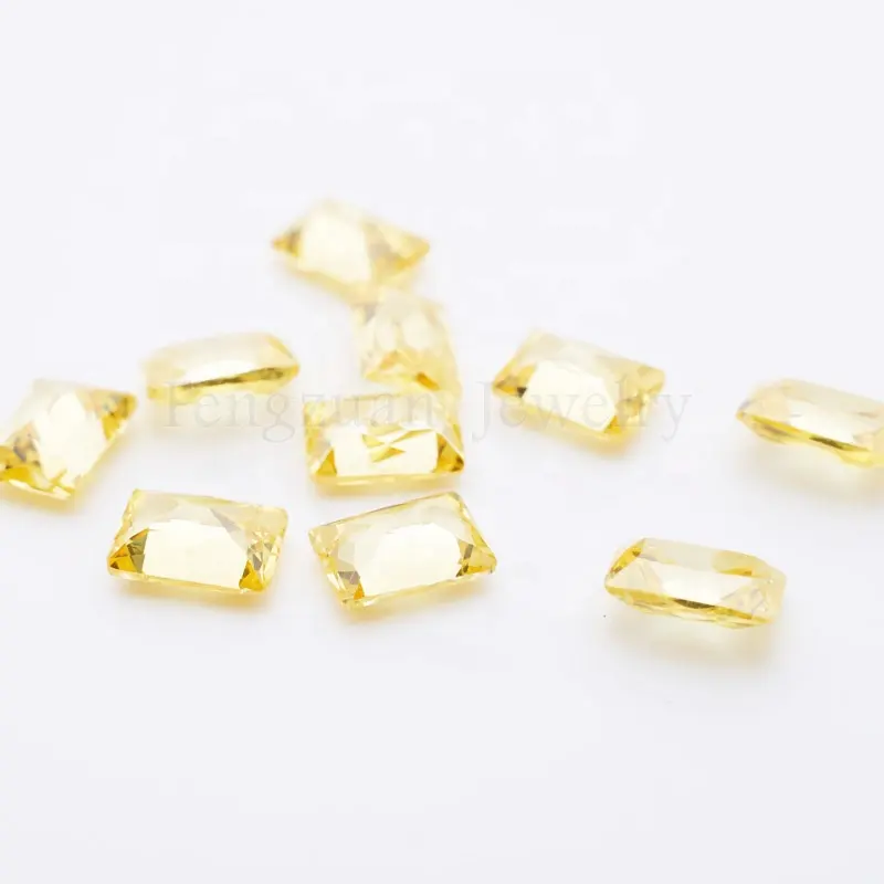 Großhandel lose cz Edelstein 5A 2x4mm 10x12mm weiß gelb olivgrün Rechteck Zirkonia synthetischen Stein für Schmuck