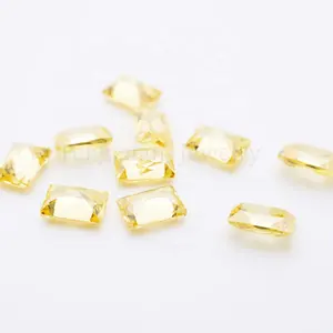 Wholesale loose cz gemstone 5A 2x4mm 10x12mm white yellow olive green rectangle cubic zirconia synthetic stone for jewelry