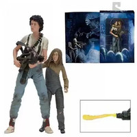 NECA Aliens 2 Ripley y la Niña Pequeña, Set de Dos Figuras de PVC Articuladas de 7 Pulgadas