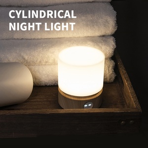 Lampe de chevet LED cylindrique en bois, luminaires décoratifs, lampes de table, cadeaux créatifs pour la décoration intérieure - Product Image 6