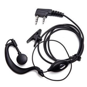 Micrófono para auriculares Walkie Talkie con botón PTT, conector dual de 2 pines para radios Baofeng - Product Image 1
