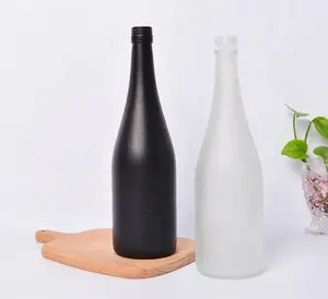375ml 500ml 750ml 1000ml Green Glass Bottle Recyclable black Red wine Grapes Wine Glass Bottles With Screw Top Lids
