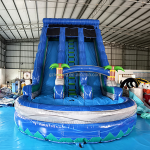 Chất lượng cao phổ biến trượt thương mại PVC Inflatable nước SLIDES với hồ bơi để bán - Product Image 3