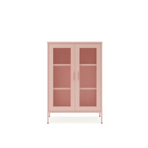 Armadio in Acciaio Rosa 31,5x13,8x40 Pollici, Arredamento Domestico Durevole dal Design Moderno e Minimalista - Product Image 1
