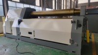 Machine de formage de tôles W12 entièrement automatique avec PLC pour contrôleur, 4 rouleaux pour tôles en aluminium, acier au carbone et acier inoxydable de 8 à 16 mm