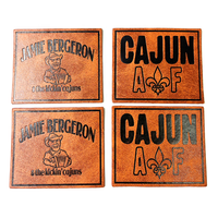 Chapeau en similicuir lasérisable de conception personnalisée patchs rectangulaires fer sur écusson en cuir