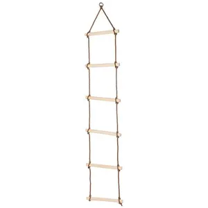 Juego de columpio, accesorios para exteriores, escalera de cuerda para niños, obstáculo de escalada, escalera de cuerda de escalada de madera para niños