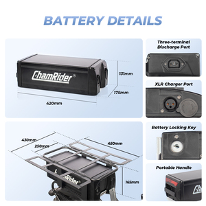 <span class=keywords><strong>Batterie</strong></span> de vélo électrique Chamrider haute capacité pour porte-bagages arrière, packs de batteries polymères 48V 32Ah 50Ah 25Kwh - Product Image 3