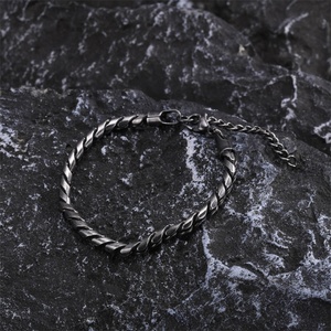 Bracelet personnalisé, bijoux hip-hop vintage, acier inoxydable, chaîne à maillons carrés géométriques, bracelets pour hommes - Product Image 3