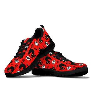 Zapatillas de deporte con cordones y diseño de gato negro para <span class=keywords><strong>Halloween</strong></span>, imagen de logotipo personalizado, zapatos informales transpirables para hombres y mujeres, zapatos de entrenamiento que absorben los golpes - Product Image 2
