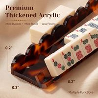 Support de rangement pour tuiles de mahjong en acrylique écaille de tortue de 17,5 pouces, présentoir pour tuiles de mahjong américain, accessoires de jeu de mahjong