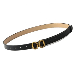 <span class=keywords><strong>Ceinture</strong></span> fine en cuir PU JULUN avec <span class=keywords><strong>double</strong></span> bouton rond doré, <span class=keywords><strong>ceinture</strong></span> pour costume et jean pour femmes - Product Image 3