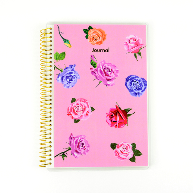 Custom Professional A5 Eco-friendly PP Cover Disc-bound Spiral Notebook Gold Foil Logo 100 Sheets Refillable Grid Pages Journal