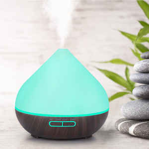 JCSY-031 Wood Grain Aroma Diffuser 400ml Fog Type <b>Humidifier</b> With Timer For Home And Office Use - Product Image 3