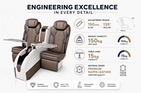 Siège de voiture d'affaires VIP de luxe pour aviation, réglable électriquement, en cuir, inclinable à gravité zéro, pour mise à niveau de fourgon Vito/Classe V