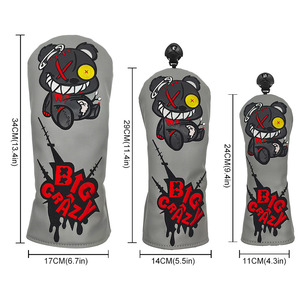 Housse de protection pour driver de golf en cuir PU imperméable de qualité supérieure # 3 # Housse de tête de club de golf hybride Fairway UT avec fermeture élastique 460cc personnalisée GH-723 - Product Image 5