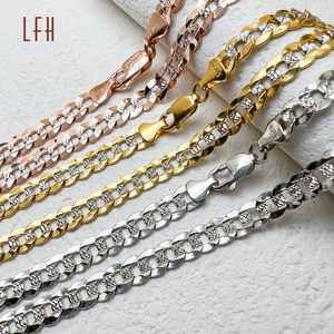 Collana a maglie piatte cubane Miami in oro massiccio 18 carati Au750 LFH, gioielli in oro saudita, gioielli in vero oro 18 carati, 18k, indossabile, con possibilità di sponda. - Product Image 3
