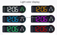 17-Zoll Multifunktionale LED-Digital-Wanduhren mit Großem Display, Fernbedienung, Springender Sekunde und Doppelalarm für Wohnraumdekoration