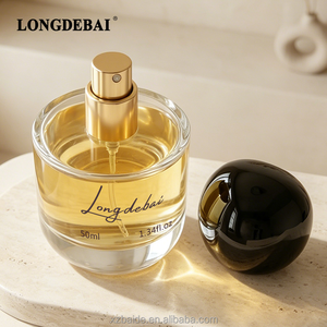 Hot Selling Premium Transparent Empty Perfume Spray <b>Bottle</b> 30ml 50ml 100ml Luxury Round Glass Perfume <b>Bottle</b> With Black Cap - Product Image 2