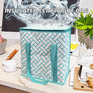 Sac à lunch isotherme étanche avec fermeture éclair et bandoulière réglable pour hommes et femmes, pour 2 personnes, pique-nique ou travail - Product Image 2
