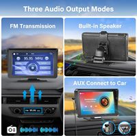 Pantalla IPS de 7 Pulgadas para Coche con Android/Apple Carplay, Monitor Universal para Tablero, Reproductor Estéreo con Bluetooth, Pantalla Portátil Carplay