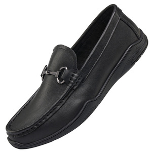 Mocassins en cuir véritable pour hommes, bout rond, à enfiler, semelle en caoutchouc respirante, toutes saisons, chaussures décontractées pour affaires - Product Image 4