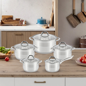 Ensemble de cuisine haut de gamme avec logo personnalisé, batterie de cuisine moderne antiadhésive en acier inoxydable pour cuisinière à gaz domestique - Product Image 5
