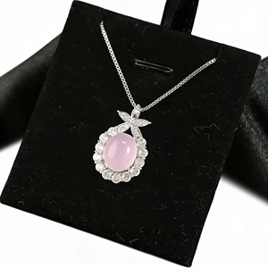 Collier en chalcédoine blanche naturelle de qualité supérieure pour femme, avec agate verte ovale, design de niche de luxe léger, chaîne sportive en bambou, accessoires - Product Image 5