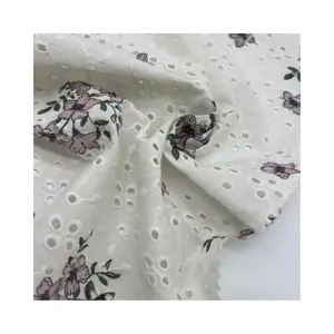 Fashion design shaoxing textile embroidery fabrics white eyelet floral for Han element clothing
