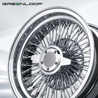Velg Kawat GL Luxury Custom All Silver 72 Spoke 13 14 15 16 17 18 Inch Cross Lace untuk Mobil Penumpang Klasik Lowrider